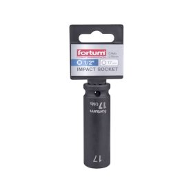   gépi (impakt) dugófej 1/2", 17 mm, L 78 mm, feketített, FORTUM