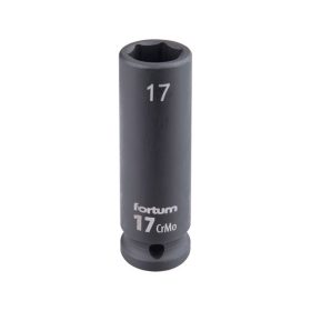   gépi (impakt) dugófej 1/2", 17 mm, L 78 mm, feketített, FORTUM