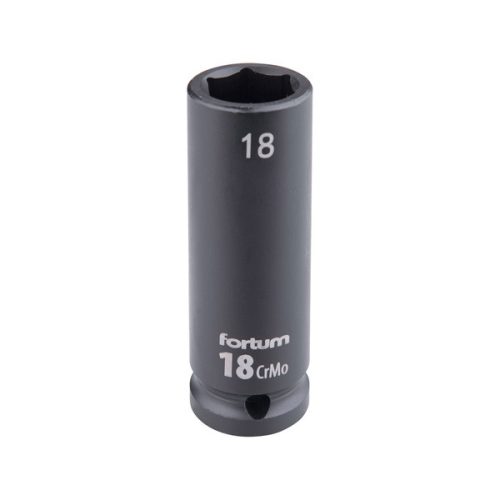 gépi (impakt) dugófej 1/2", 18 mm, L 78 mm, feketített, FORTUM