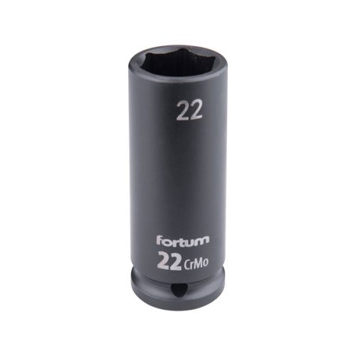 gépi (impakt) dugófej 1/2", 22 mm, L 78 mm, feketített, FORTUM