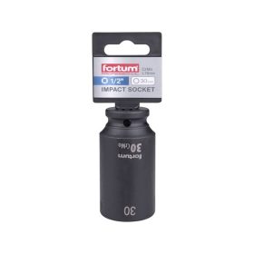   gépi (impakt) dugófej 1/2", 30 mm, L 78 mm, feketített, FORTUM