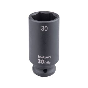   gépi (impakt) dugófej 1/2", 30 mm, L 78 mm, feketített, FORTUM
