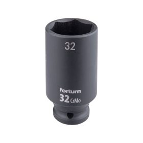   gépi (impakt) dugófej 1/2", 32 mm, L 78 mm, feketített, FORTUM