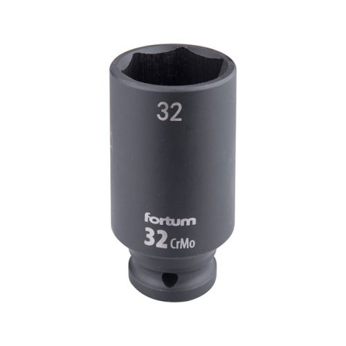 gépi (impakt) dugófej 1/2", 32 mm, L 78 mm, feketített, FORTUM