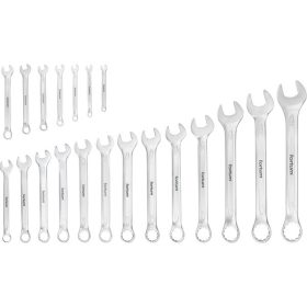   csillag-villás kulcs klt. 21db, 6-32mm 61CrV5, mattkróm, vászon tok