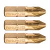 behajtóhegy PZ, 3 db, S2 acél, Titanium bevonat; PZ 2×25mm, bliszteren