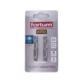   adapter klt. 2  db, dugókulcsok gépi befogásához; S2 acél, 1/4", 50 mm, bliszteren