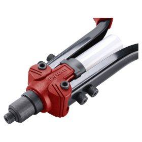   popszegecshúzó fogó, kétkaros, ALU, réz, acél, INOX szegecsekhez; 2,4-6,4mm, 330mm, CrVMo fej, szegecsvég gyűjtő