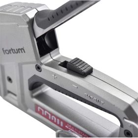   tűzőgép, ALUházas, profi, 6 funkciós; kapocs: 6-14×10,6mm és ×11,3mm, U-kapocs10-14×7,6mm, szegek: max.15×2×1,2mm FORTUM