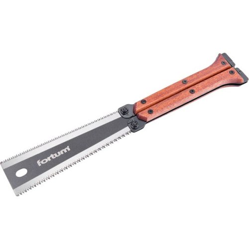 fafűrész, összecsukható, teljes/penge hossz: 300/140 mm, teflon bevonatú penge SK5 acélból, kétoldalas