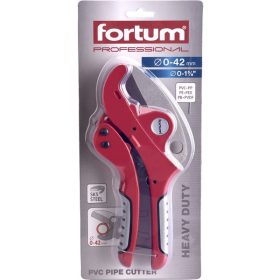   műanyagcső vágóolló, max.: 42mm, (PVC, PPR, PP, PE, PEX, PB, PVDF csövekhez), ALU test, SK5 acél penge