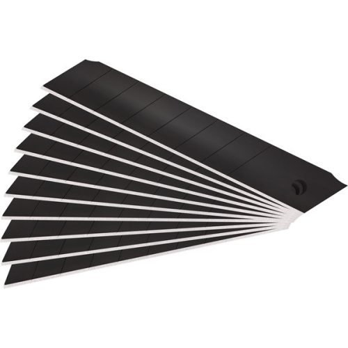 pótpenge 10 db, fekete, dupla vágóéllel; 18×100×0,5mm, 7 szegmens, SK2 acél, HRC <= 65,  lézeres élezés