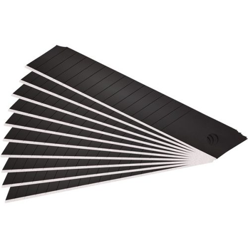 pótpenge 10 db, fekete, dupla vágóéllel; 18×100×0,5mm, 14 szegmens, SK2 acél, HRC  <= 65,  lézeres élezés