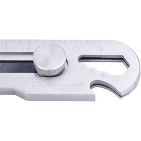   tapétavágó kés, rozsdamentes acél fémház, 5 funkciós, tripla vágóéllel; 18mm, csavaros rögzítés, FORTUM