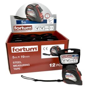   mérőszalag, 1 stop, ABS ház, gumírozott; 5×19mm nylon bevonatú szalag, mágneses vég