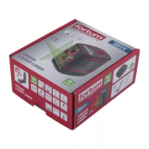 automatikus lézeres vízszintező, ZÖLD, 1H1V, Li-ion akku 3,7V 1400mAh, pontosság: 0,3mm/1m, 1/4" menet