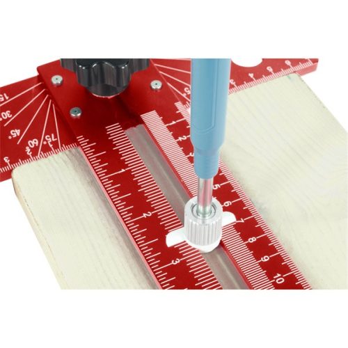 asztalos T-vonalzó és szögmérő, 350×190 mm, ALU, lézer gravírozott, mm beosztás