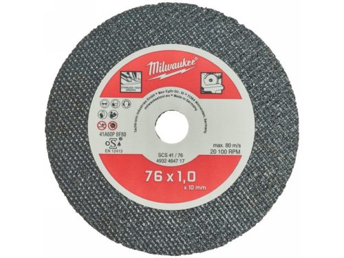 MILWAUKEE Vágókorong fémre 76 x 1,0 mm (5 db)