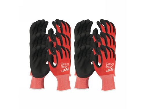 MILWAUKEE Munkavédelmi kesztyű vágásbiztos nitril mártott 1/A - XL/10 (12 pár)