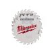 MILWAUKEE Fűrésztárcsa fához 165 x 15,87 x 1,6 mm / 24T (2db)