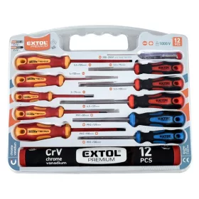   csavarhúzó klt. szigetelt 1000V+nem szigetelt, 6+5db ; fáziskeresővel, műanyag kínáló+nylon tok