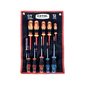   csavarhúzó klt. szigetelt 1000V+nem szigetelt, 6+5db ; fáziskeresővel, műanyag kínáló+nylon tok