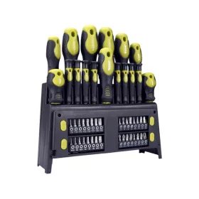   csavarhúzó klt. 49 db, CrV, mágneses, 4db lapos + 4 db PH + 8 db órás csavarhúzó + BIT-ek, műa. tartóállvány, bliszteren