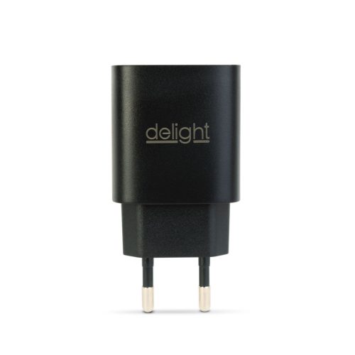 Hálózati Adapter USB + Type-C PD20W gyorstöltéssel - fekete