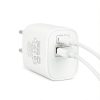Hálózati Adapter USB + Type-C PD20W gyorstöltéssel - fehér