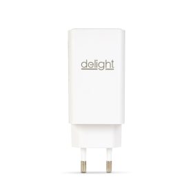   Hálózati Adapter - USB-A 20W + Type-C PD45W gyorstöltéssel - fehér