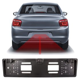   Rendszámtábla keretbe épített tolatókamera + szenzorok - 12V