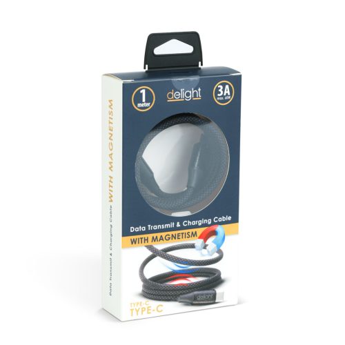 Adatkábel - Type-C / Type-C - mágneses - fekete - 1m - 3A - 60W