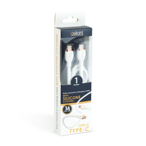 Adatkábel - Type-C / Type-C - fehér - 1 m - 3 A - 60 W