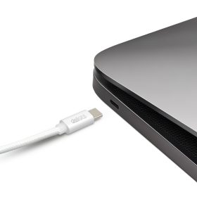   Notebook töltőkábel - adatkábel - Type-C / Type-C - fehér - 1 m - 5 A - 240 W