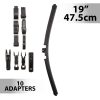Ablaktörlő 19"/47,5 cm - 10 db adapterrel