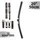 Ablaktörlő 20"/50 cm - 10 db adapterrel