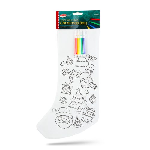 Színezhető mikulás csizma - 4 filccel - 4 féle - 41 x 21 cm