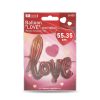 Lufi - "LOVE" felirat - metál bordó, fólia - 55 cm