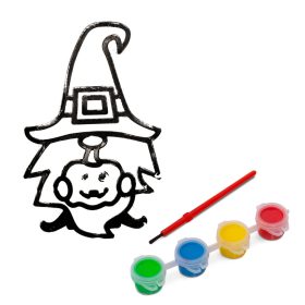   Halloween-i kifesthető ablakdekor - manó - 4 szín - ecsettel