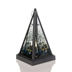   Halloween-i LED lámpás - csontváz - melegfehér - fekete - 9,5 x 9,5 x 17 cm - 2 x AAA