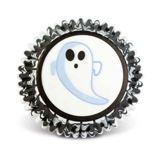 Halloween-i dekoráció - muffin papír szett - 50 db - 4 féle - 7 x 5 x 3,2 cm