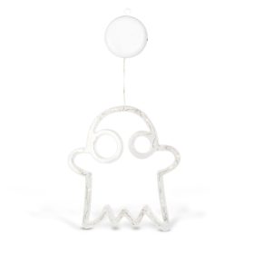   Halloween-i világító dekoráció - szellem - tapadókorongos - 12 LED - 20 x 18,5 cm - 3 x AAA