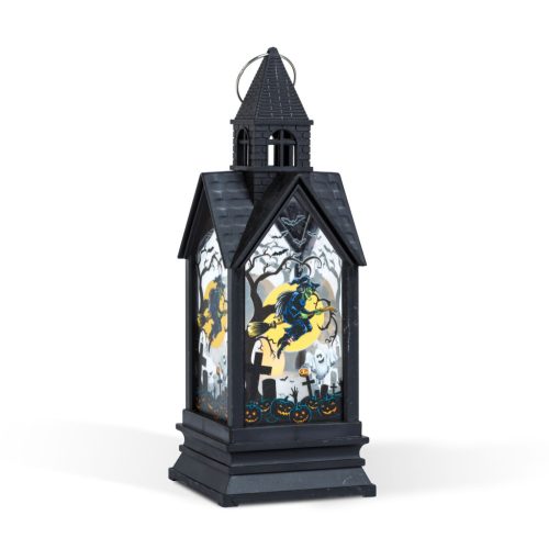 Halloween-i világító dekoráció - boszorkány - sárga LED - 17,5 x 6,3 x 6,3 cm - 3 x LR44