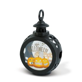   Halloween-i világító dekoráció - tök - felakasztható - LED - 8,5 x 13,5 cm