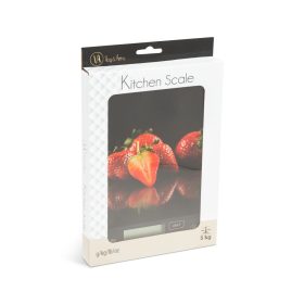 Konyhai mérleg - eper, fekete