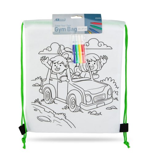 Színezhető tornazsák - 4 filccel - 33 x 27 cm - 4 féle