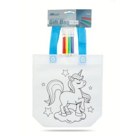   Színezhető ajándéktáska - 4 filccel - 24 x 22 cm - 2 féle