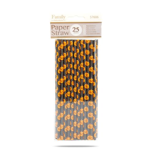 Papír szívószál - halloween - 197 x 6 mm - 25 db / csomag