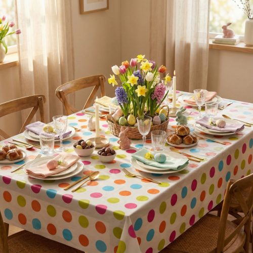 Húsvéti asztalterítő - flannel - 132 x 178 cm