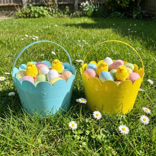 Húsvéti kiskosár - 3 féle szín - Ø20 x 13 cm